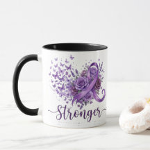 Sterkere Inspirerende Koffiemok - Paarse Lint