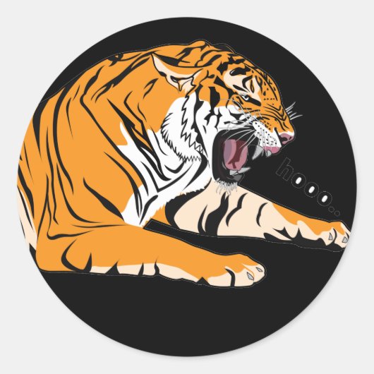 Sterksymbool van de tijger ronde sticker (Voorkant)