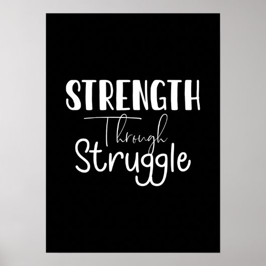 Sterkte door strijd, succes Motivatie Poster (Voorkant)