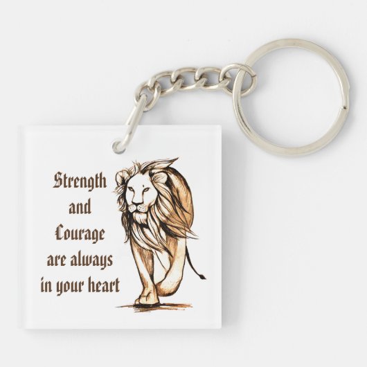Sterkte en moed sleutelhanger (Achterkant)