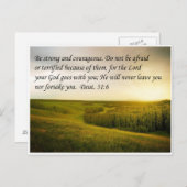 Sterkte en moedig bijbelverse Briefkaart (Voorkant / Achterkant)