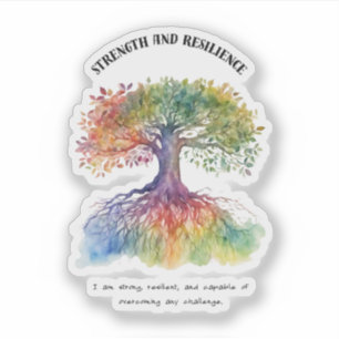 Sterkte en veerkracht Positieve bevestiging Sticker