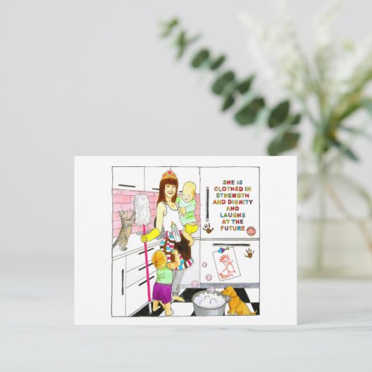 Sterkte en Waardigheid Moederdag Inspirerend Briefkaart (Staand voorkant)