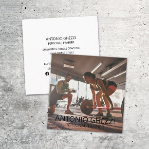 Sterkte Gewichten Sport Fitness Personal Trainer Vierkante Visitekaartje