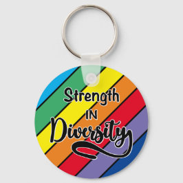 "Sterkte in diversiteit" Regenboog Inclusiviteit Sleutelhanger
