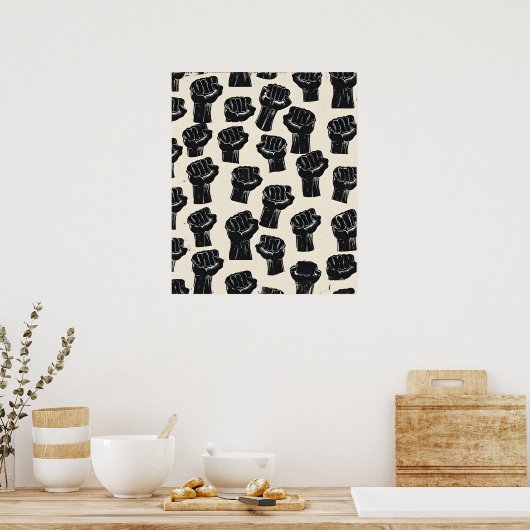 Sterkte in Eenheid: Empowering Fist Pattern 4 Poster (Keuken)