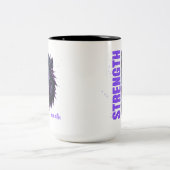 Sterkte in het geloof Leeuw & Kruis Embleem Tweekleurige Koffiemok (Center)