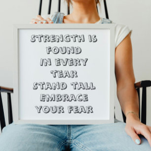 Sterkte inspirerend minigedicht poster