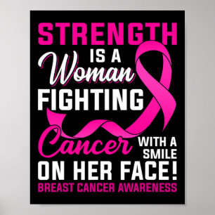 Sterkte is een vrouw die borstkanker bestrijdt poster