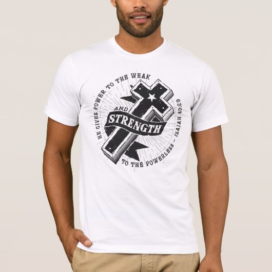 Sterkte - Isaiah 40:29 T-shirt (Voorkant)