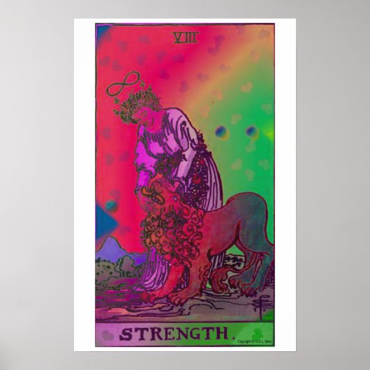 Sterkte Tarot Kaart Psychedelic Poster (Voorkant)