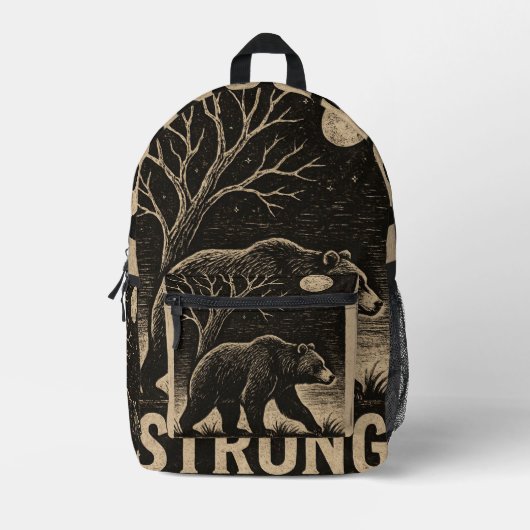 sterkte van het Beer Bedrukte Rugzak (Voorkant)