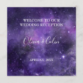 Sterlicht Paarse bruiloft receptie Menu (Voorkant)