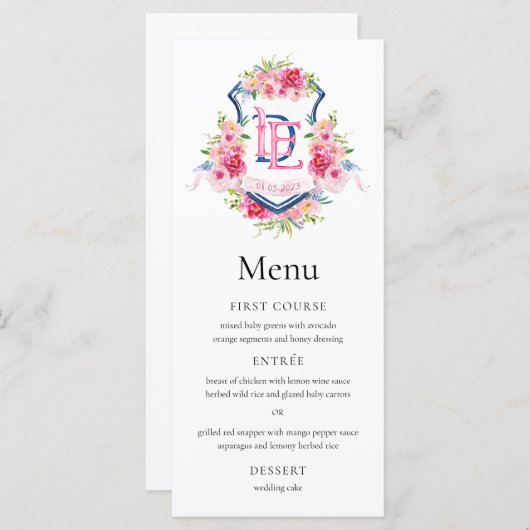 Sterling Bruiloft Menu 2 (Voorkant / Achterkant)