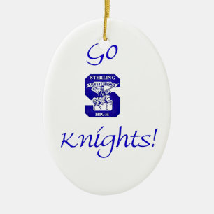 Sterling High Go Knight Logo II Oval Ornament