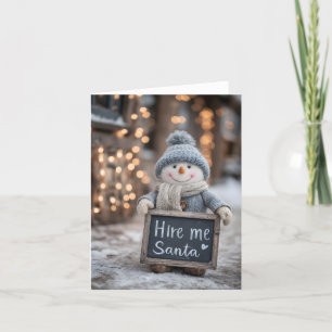 "Sterling Kerstman" Sneeuwpop met een bordje Feestdagen Kaart