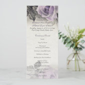 Sterling Silver Purple Rose Wedding Programme (Debout devant)