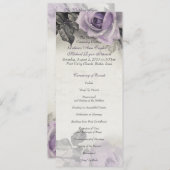 Sterling Silver Purple Rose Wedding Programme (Devant / Derrière)
