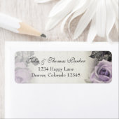 Sterling zilver Roos bruiloft retour adres label (Insitu)