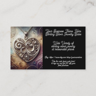 Sterling zilveren hanger sieraden verkoop Etsy Sho Visitekaartje