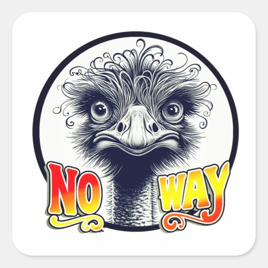 "Stern Emu" No Way Sticker Sheet (Voorkant)