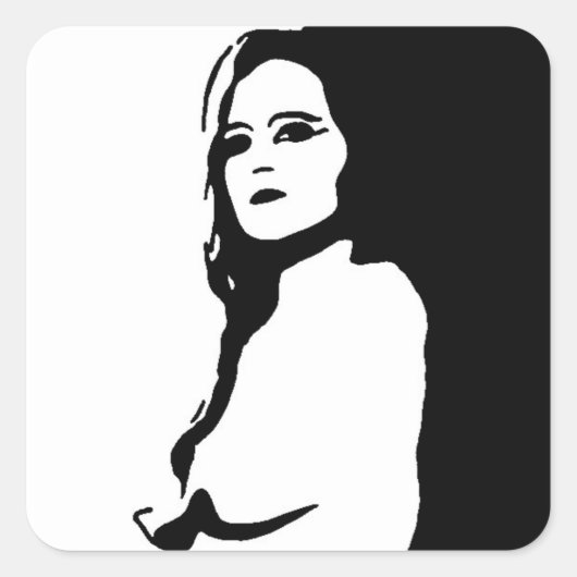 Stern Face Vierkante Sticker (Voorkant)