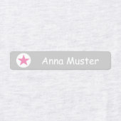 Stern - grau rosa - 96 schmale Kinder Labels (Design 1)