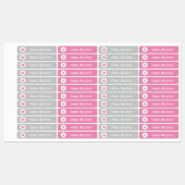 Stern - grau rosa - 96 schmale Kinder Labels (Vel)