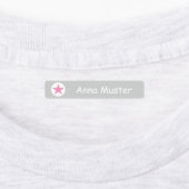 Stern - grau rosa - 96 schmale Kinder Labels (Aangebracht)