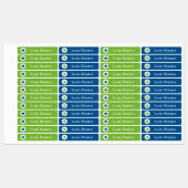 Stern - grün blau - 96 schmale Kinder Labels (Vel)