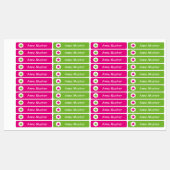 Stern - pink grün - 96 schmale Kinder Labels (Vel)