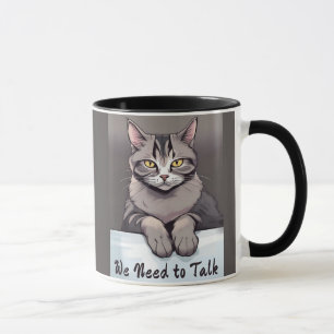 Stern Tabby Cat vraagt om een serieus gesprek Mok
