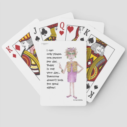 Stern-vrouw waarschuwt anderen dat ze moeilijk te pokerkaarten (Achterkant)