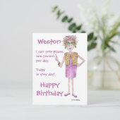 Stern zien Dame schilderde karikaturen tekst Briefkaart (Staand voorkant)