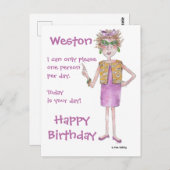 Stern zien Dame schilderde karikaturen tekst Briefkaart (Voorkant / Achterkant)