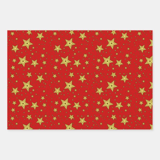 Sterne auf rotem Untergrund Inpakpapier Vel (Voorkant)