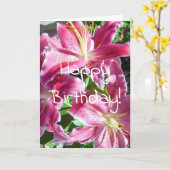 sternekyker lelies verjaardag kaart (Gele Bloem)