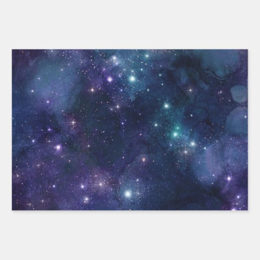Sternenhimmel/ Universum Muster Geschenkpapier im Inpakpapier Vel (Voorkant)