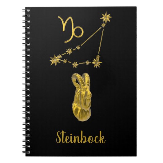 Sternzeichen Steinbock, gold -  Notitieboek (Voorkant)