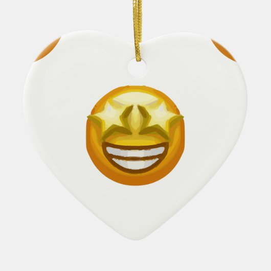 sterogen emoji keramisch ornament (Voorkant)