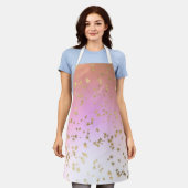 Sterpatroon perzik paarse gouden verloop schort (Gedragen)