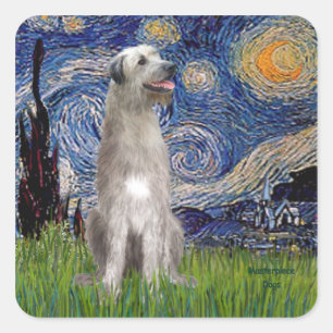Sterre Nachten - Ierse Wolfshond Vierkante Sticker