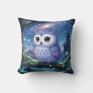 Sterreblauwe Uil Galaxy Kussen