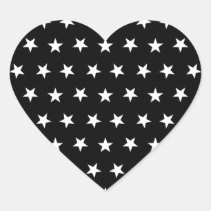 Sterren 8 zwart en wit hart sticker