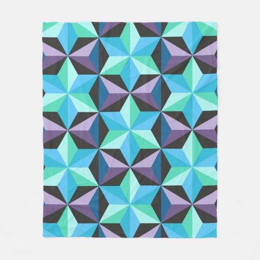 Sterren Abstracte Geometrische Patchwork Fleece Deken (Voorkant)