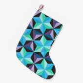 Sterren Abstracte Geometrische Patchwork Kleine Kerstsok (Voorkant (Hangend))