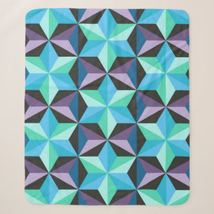 Sterren Abstracte Geometrische Patchwork Sherpa Deken