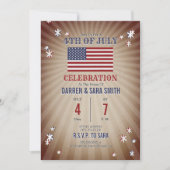  sterren Amerikaanse vlag 4th van juli Party Kaart (Voorkant)