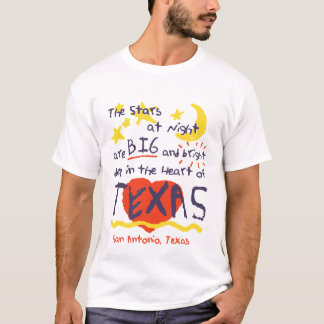 sterren bij nacht, groot en helder, Texas T-shirt