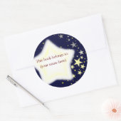 Sterren, blauw en geel ronde sticker (Envelop)